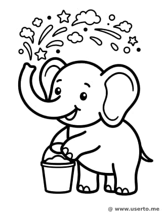 Colorful Elephant Holi Party