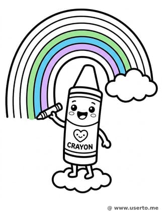 무지개 그리는 크레파스