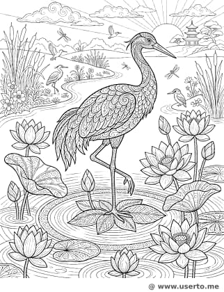 Der Tanz des majestätischen Kranichs