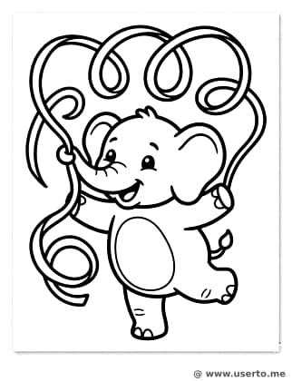 El Baile de Cintas del Bebé Elefante