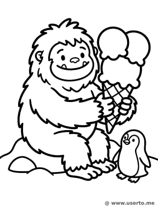 예티와 펭귄의 아이스크림 파티