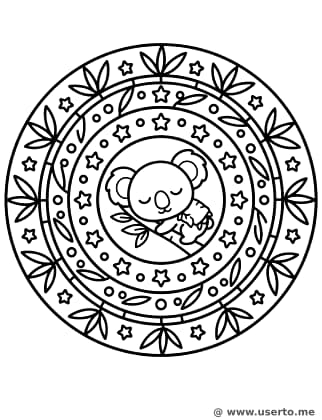 Schläfriger Koala Bambus-Mandala