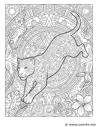 Aztec Jaguar Tribal Pattern