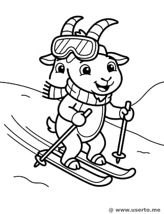 산양의 생애 첫 스키 타기