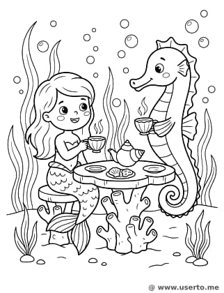 A Festa do Chá da Sereia Sob o Mar