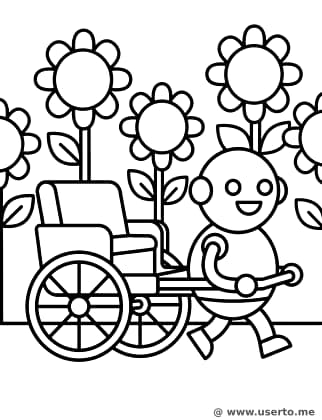 El bicitaxi del robot en el jardín