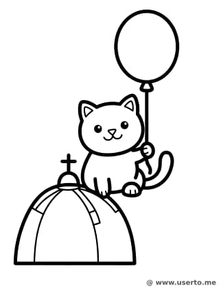 사탕 돔 위의 아기 고양이