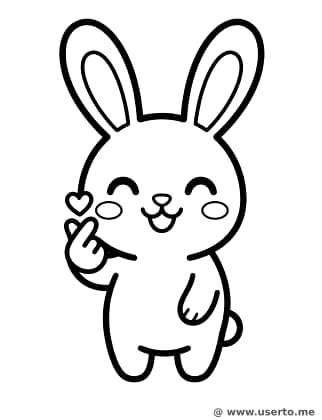 Finger Heart Bunny
