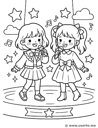 케이팝 아이돌 듀오 무대