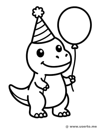 파티 모자 쓴 아기 티렉스