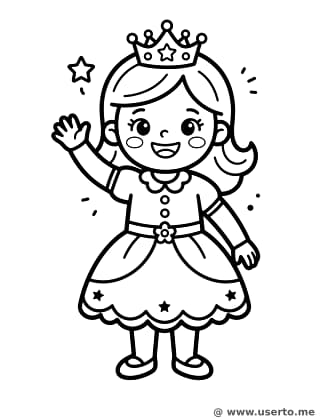 Pequeña Princesa Sonriente Saludando