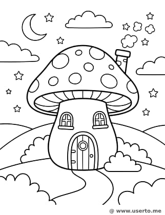 마법의 버섯 마을 집