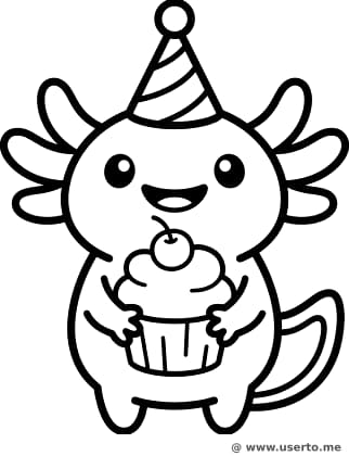 A festa de cupcake do axolote fofinho