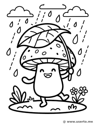Dancing Mushroom in the Rain