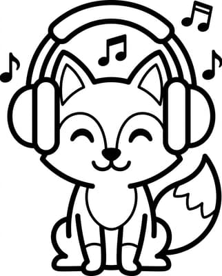 음악 듣는 여우