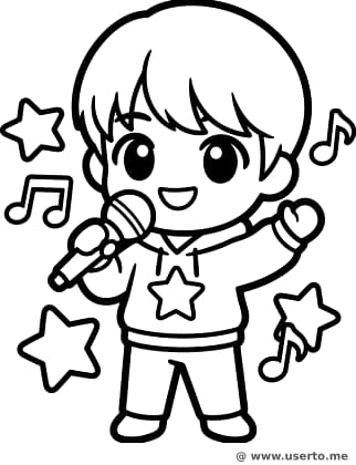 Lindo ídolo cantando