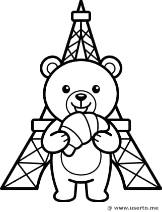 Happy Bear at Eiffel Tower