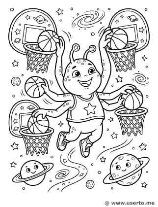 Baloncesto Sin Gravedad del Octo-Alienígena
