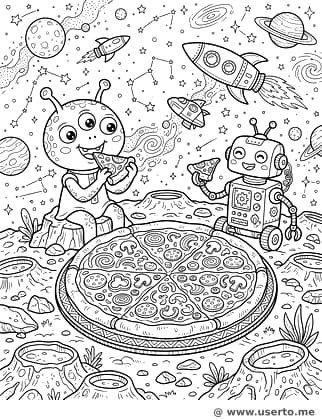 우주 피자 파티