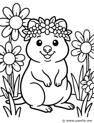 Das Blumenkrönchen vom glücklichen Quokka