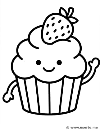 Cupcake de Fresa Bailarín