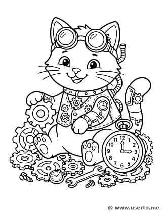 Sparky, el gatito steampunk