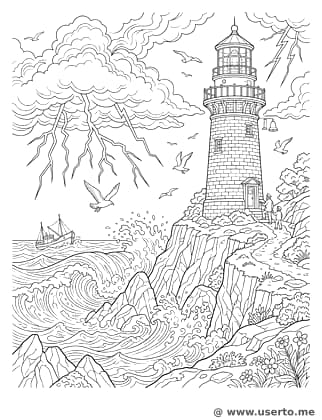 Brave Lighthouse in the Storm