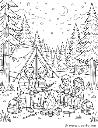 Familien-Camping unter dem Sternenhimmel