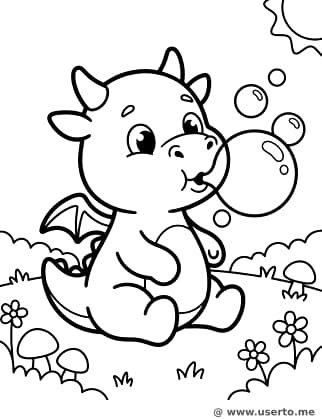 El dragón amistoso que hace burbujas