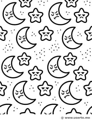 Padrão da Lua Sonolenta e Estrela Rabugenta