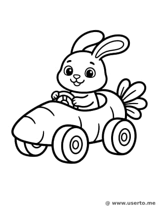 Bunny in a Carrot Car
