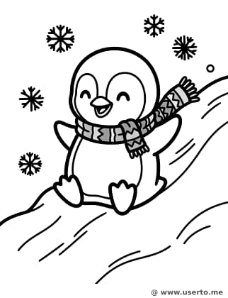 꼬마 펭귄의 눈부신 미끄럼 타기