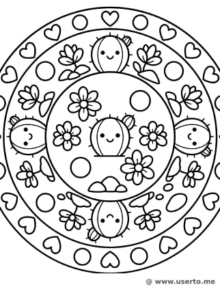 Freundlicher Kaktusblüten-Kreis