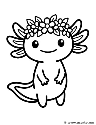 Blumiger Axolotl-Freund