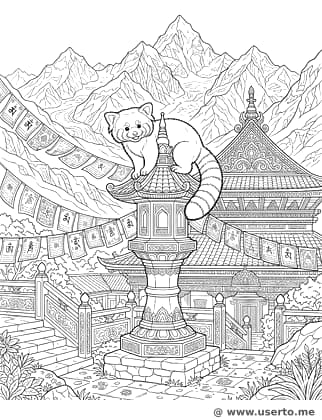 Red Panda at the Mountain Temple