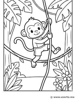 정글 원숭이의 대나무 장대높이뛰기