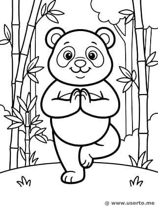 Friedliches Panda-Yoga