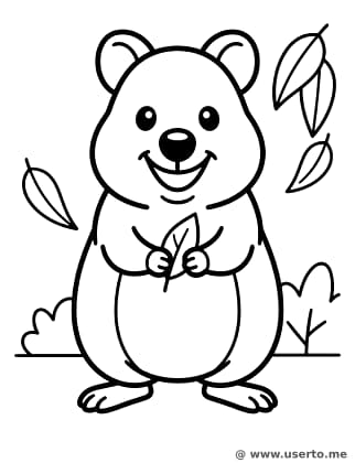 Quokka Feliz no Arbusto