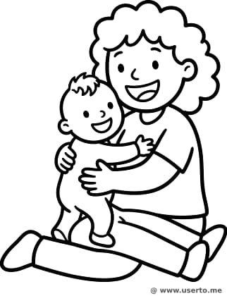 엄마랑 아기랑 포옹