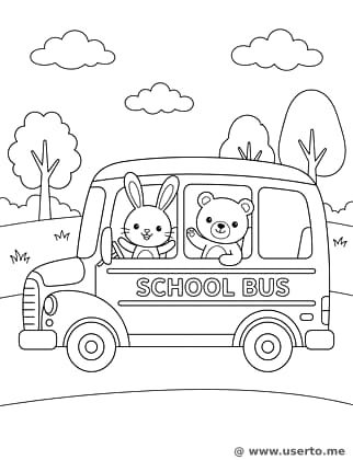 동물 친구들의 스쿨버스