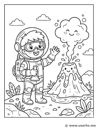 Brave Volcanologist at Work