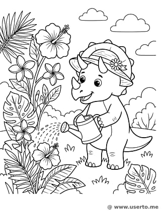 Triceratops, der Blumengärtner