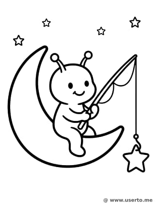 Sternenfischen auf dem Mond