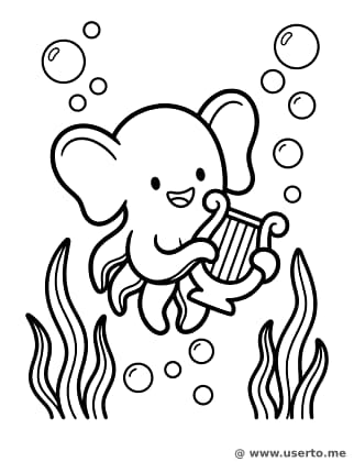 Harfe spielender Dumbo-Oktopus