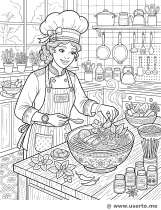 쌀국수 요리사의 주방