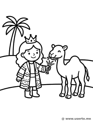 La Princesa del Desierto Alimentando a un Camellito