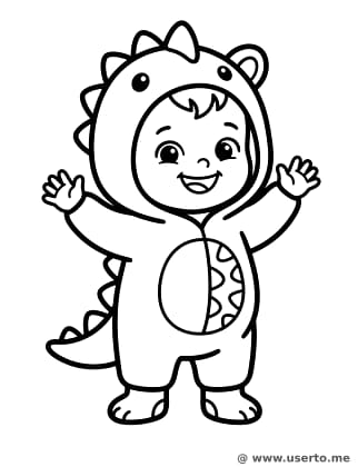 공룡 옷 입은 아기