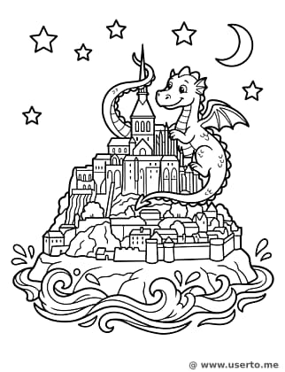 El dragón que cuida el Mont Saint-Michel