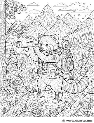 Kleiner Roter Panda als Bergsteiger
