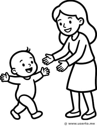 아기의 첫 걸음마